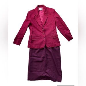 Pendleton, vintage suit, blazer and skirt, size 10 petite, wool